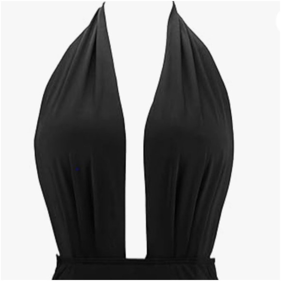 COCOSHIP Retro One Piece Backless Swimsuit High Waisted Tie back Size 6 Medium - Picture 11 of 12